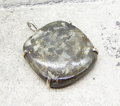 925 Sterling Silver  Vintage Cabochon Cut Jasper Drop Pendant  PT1499