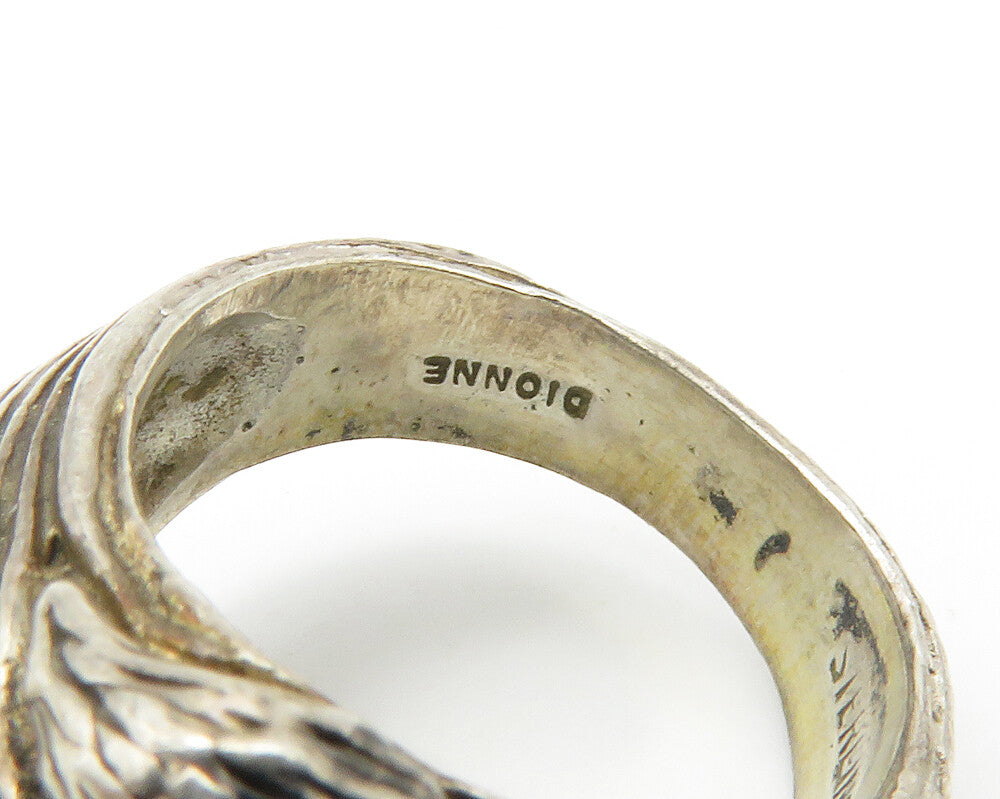 DIONNE 925 Sterling Silver  Vintage Sculpted Dome Band Ring Sz 5.5  RG14621