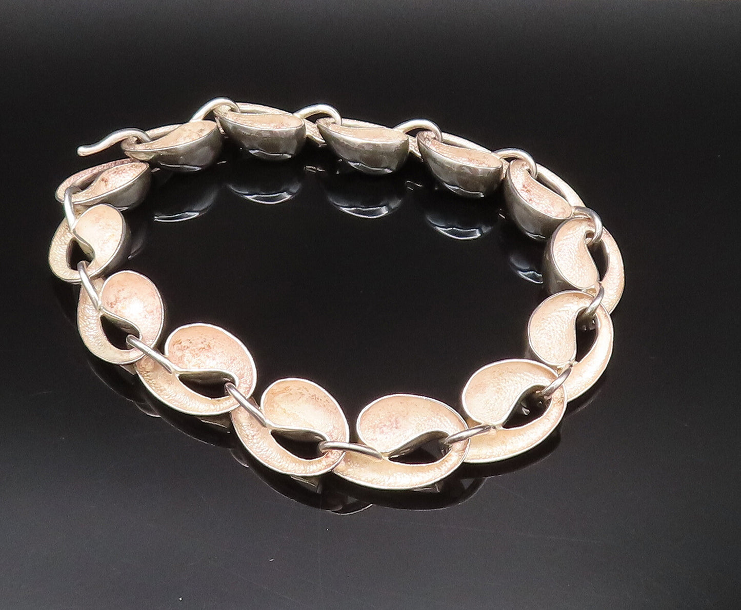 CHARLES KRYPELL 925 Silver  Vintage Modernist Chunky Teardrop Necklace  NE4015