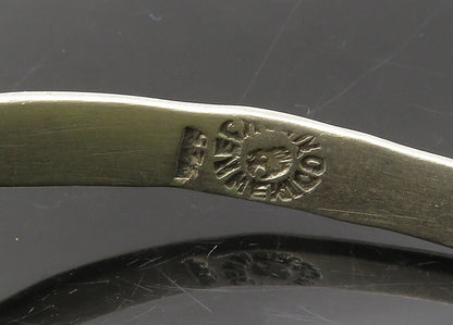 MEXICO 925 Sterling Silver  Vintage Etched Fish Pattern Bangle Bracelet BT8696