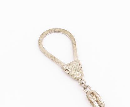 925 Sterling Silver Vintage Keychain Carved Islamic Mosque Arabian Coin  TR4164