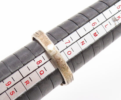 925 Sterling Silver Vintage Ring Cabochon Black Onyx Statement Band Sz 7 RG35071