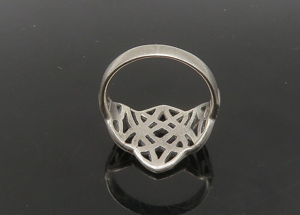 PETER STONE 925 Silver   Vintage Shiny Celtic Knot Band Ring Sz 6  RG23181