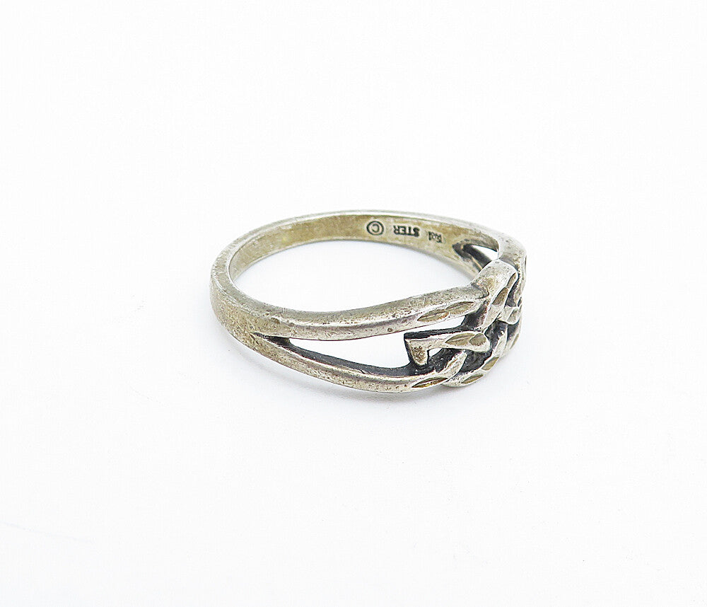 WHEELER 925 Sterling Silver  Vintage Open Celtic Knot Band Ring Sz 9  RG3903
