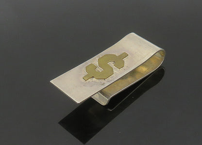 MEXICO 925 Sterling Silver  Vintage Two Tone Dollar Sign Money Clip  TR2967
