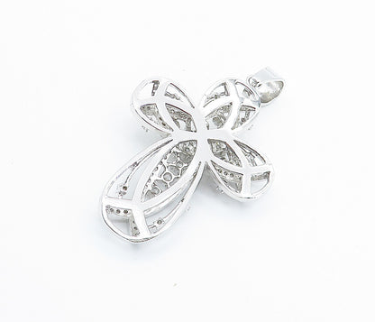 925 Sterling Silver Sparkling Cubic Zirconia Religious Cross Pendant PT5688