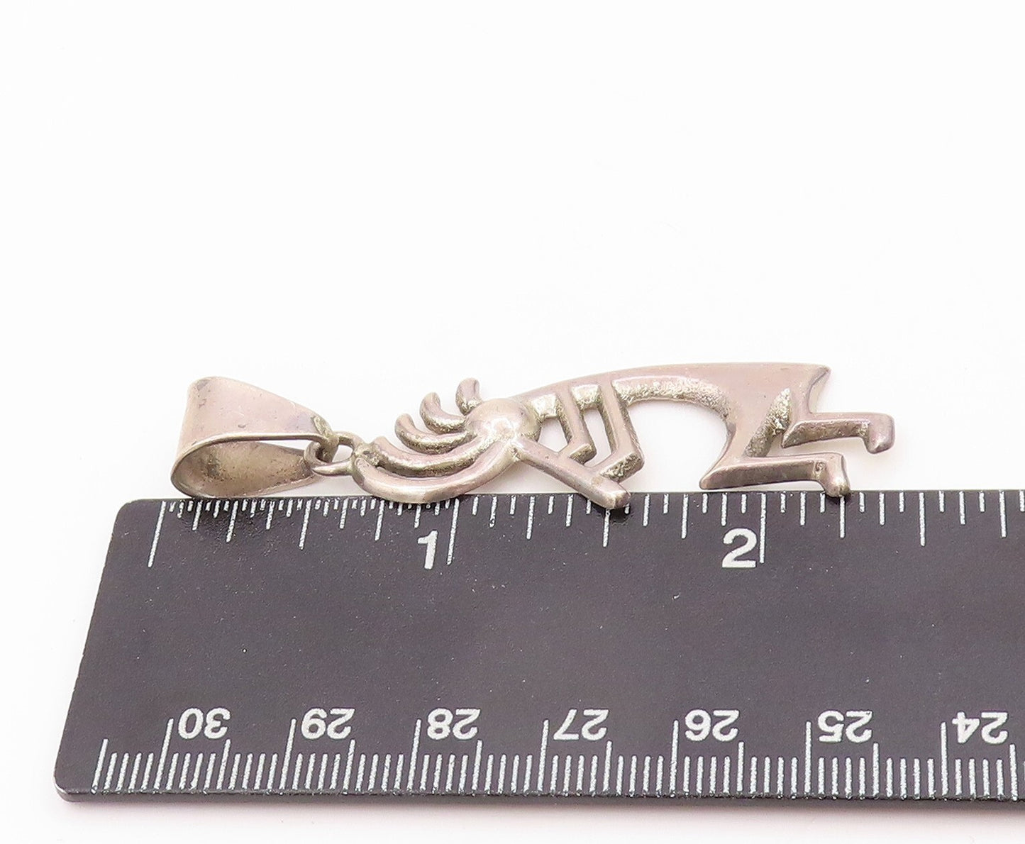 925 Sterling Silver Vintage Pendant NAVAJO ZUNI Tribal Man Playing Music PT23889