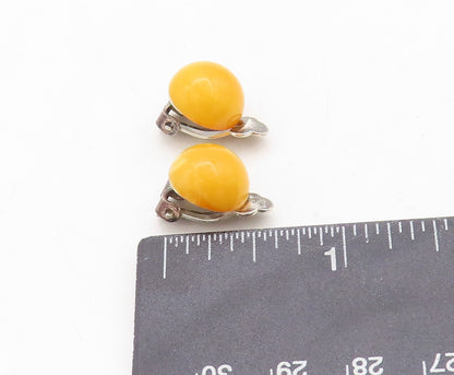 925 Sterling Silver Vintage Earrings Cabochon Round Gemstone Studs  EG13284
