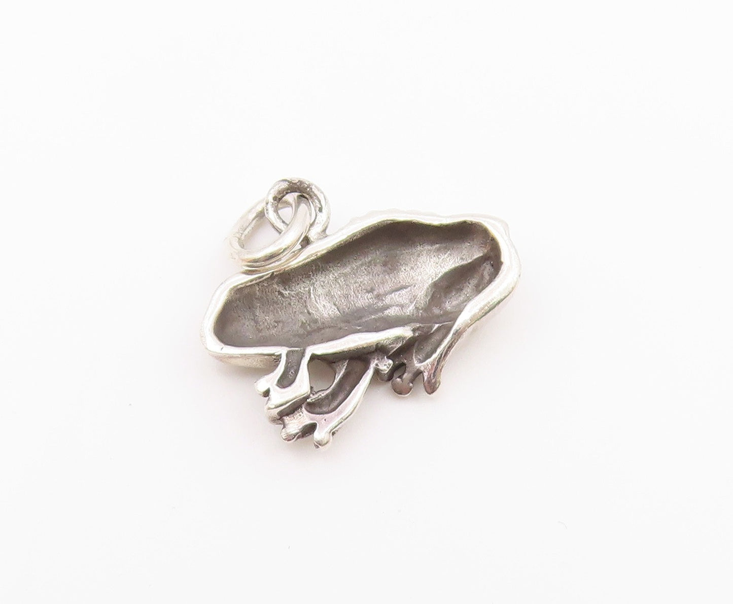 925 Sterling Silver  Vintage Shiny Petite Frog Toad Motif Pendant  PT18242