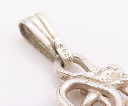 925 Sterling Silver Vintage Pendant Cabochon Gemstone Victorian Design  PT25327