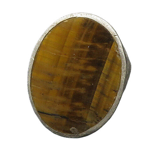 925 Sterling Silver  Vintage Tiger's Eye Oval Cocktail Ring Sz 7.5  RG19160