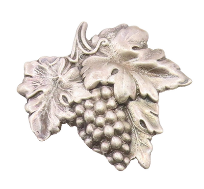 925 Sterling Silver  Vintage Dark Tone Grape Bunch Motif Brooch Pin  BP3322
