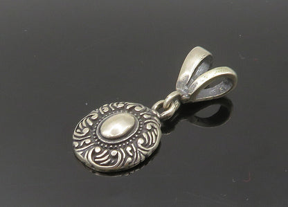 925 Sterling Silver  Vintage Swirl Border Oval Drop Pendant  PT16516