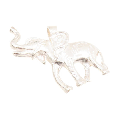 925 Sterling Silver Vintage Pendant Good Luck Majestic Elephant Charm  PT25243
