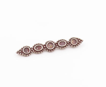 MMA  925 Silver  Vintage Dark Tone Bubble Detail Horizontal Brooch Pin  BP5472