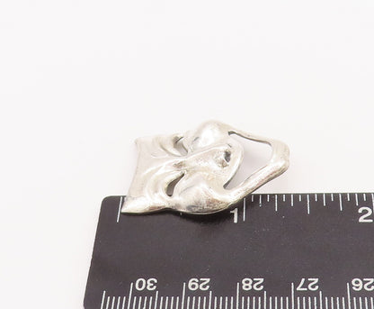 925 Sterling Silver Vintage Brooch Pin BEAU Cutout Happy Smiling Mime  BP11072