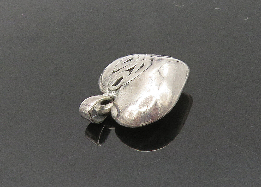 925 Sterling Silver  Vintage Shiny Hollow Swirl Love Heart Pendant  PT16715