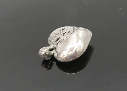 925 Sterling Silver  Vintage Shiny Hollow Swirl Love Heart Pendant  PT16715