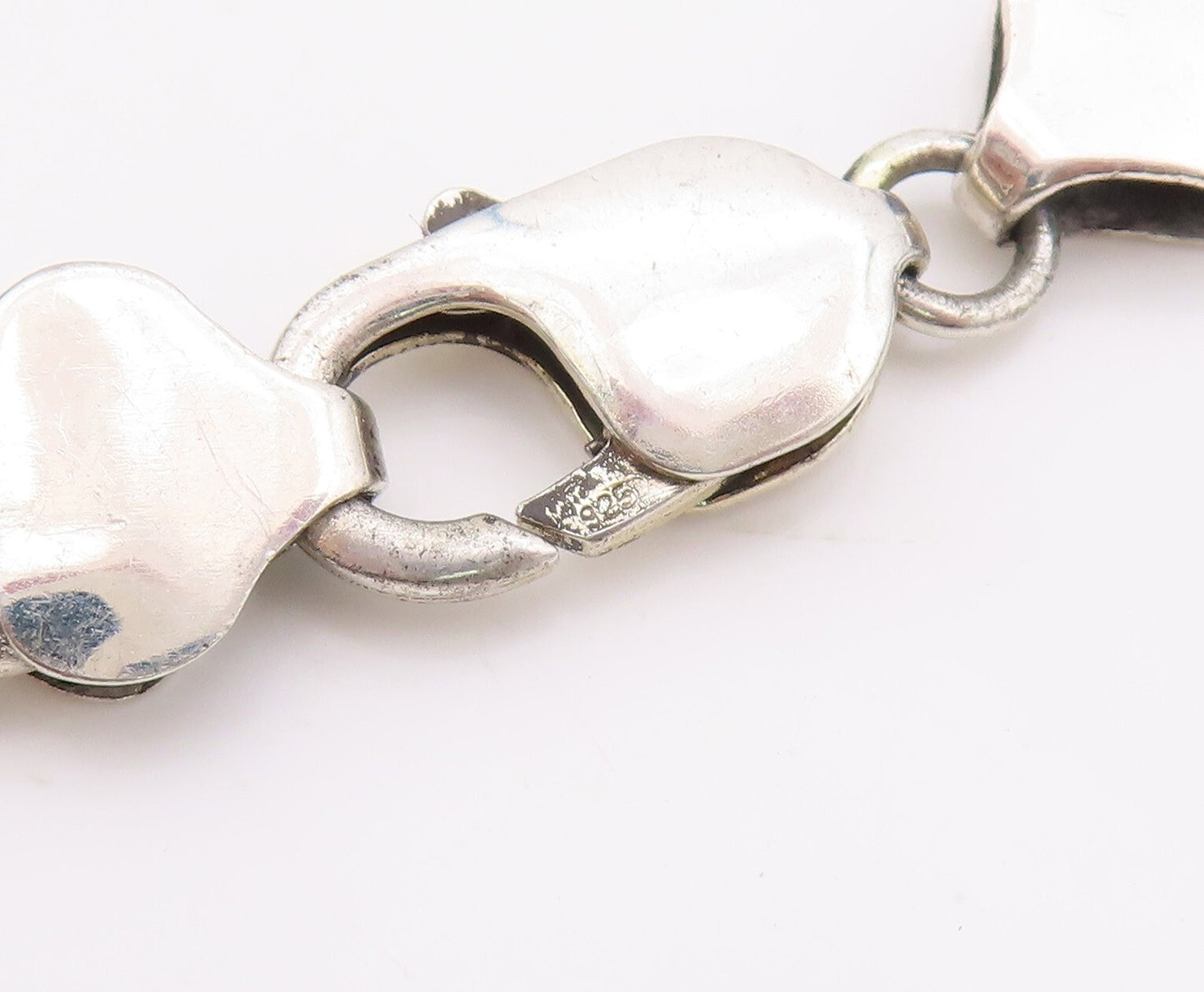 925 Sterling Silver Vintage Necklace Solid Oval Box Cutout Chain  NE4336