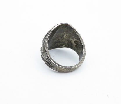 REED & CO. 925 Silver  Vintage Antique Community Band Ring Sz 8.5  RG3900