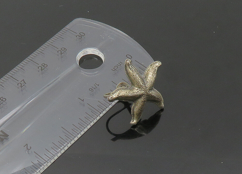 BEAU 925 Sterling Silver  Vintage Starfish Motif Non Pierce Earrings  EG10732