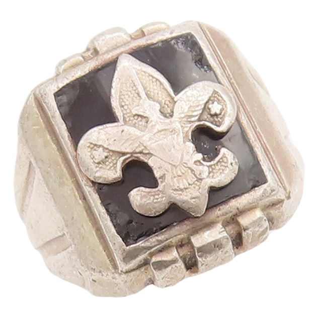 925 Sterling Silver Vintage Ring Antique Carved US Military Symbol Sz 5  RG28989