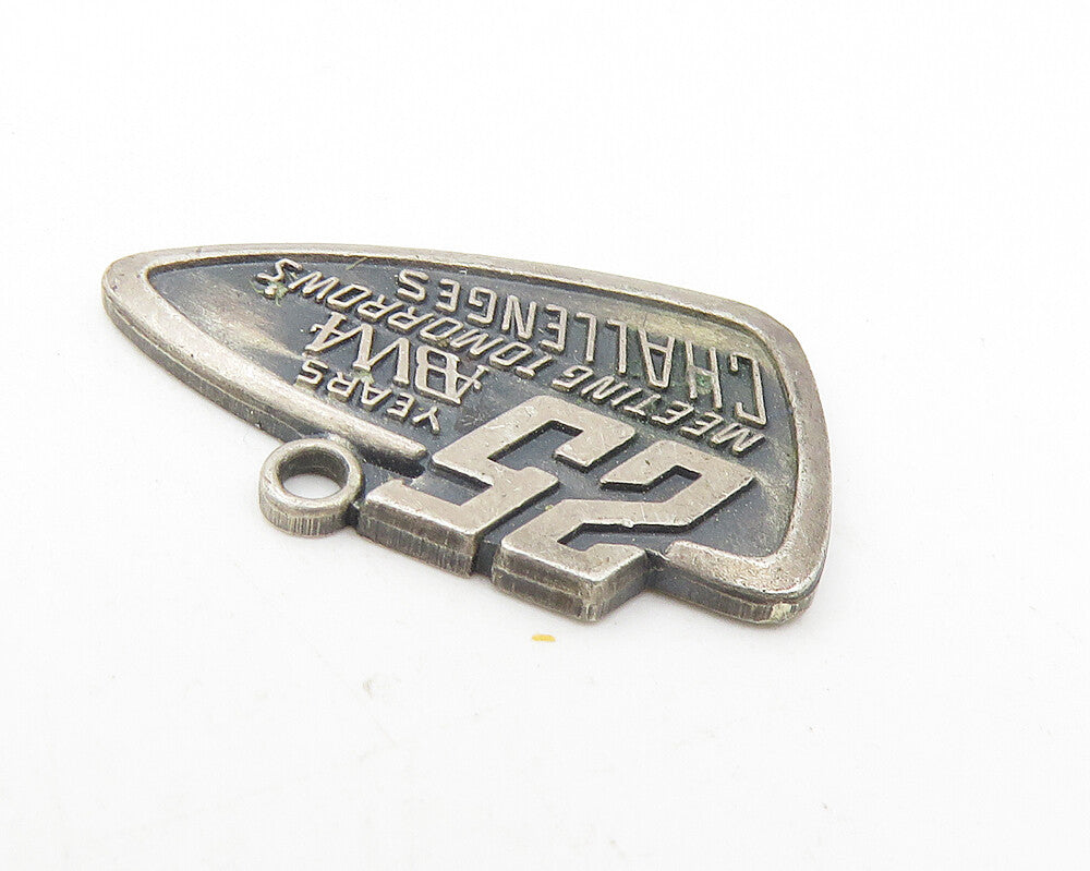 925 Sterling Silver  Vintage 25 Years ABWA Challenge Oxidized Pendant  PT9356