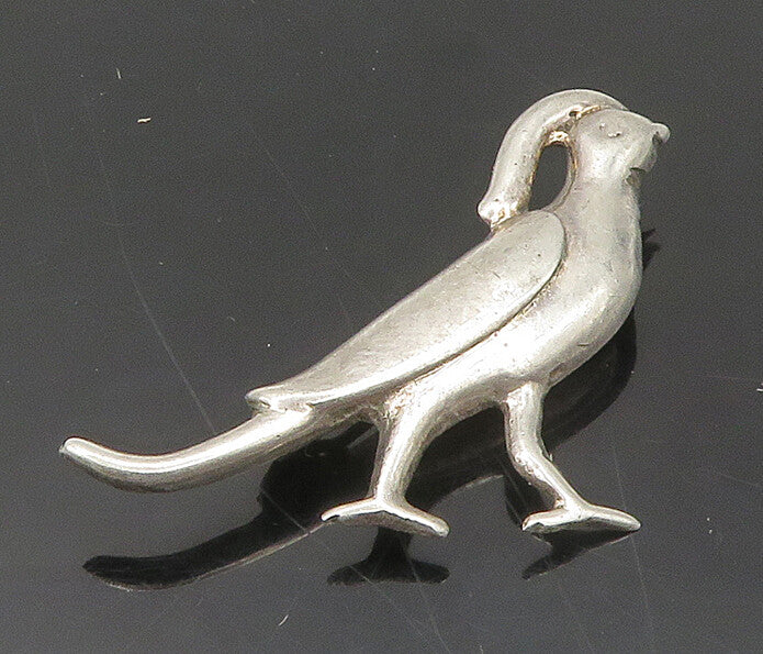 MEXICO 925 Sterling Silver  Vintage Shiny Bird Motif Brooch Pin  BP7629