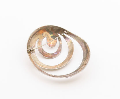 SANDRA BAKER 925 Sterling Silver  Vintage Modernist Dome Brooch Pin  BP7969