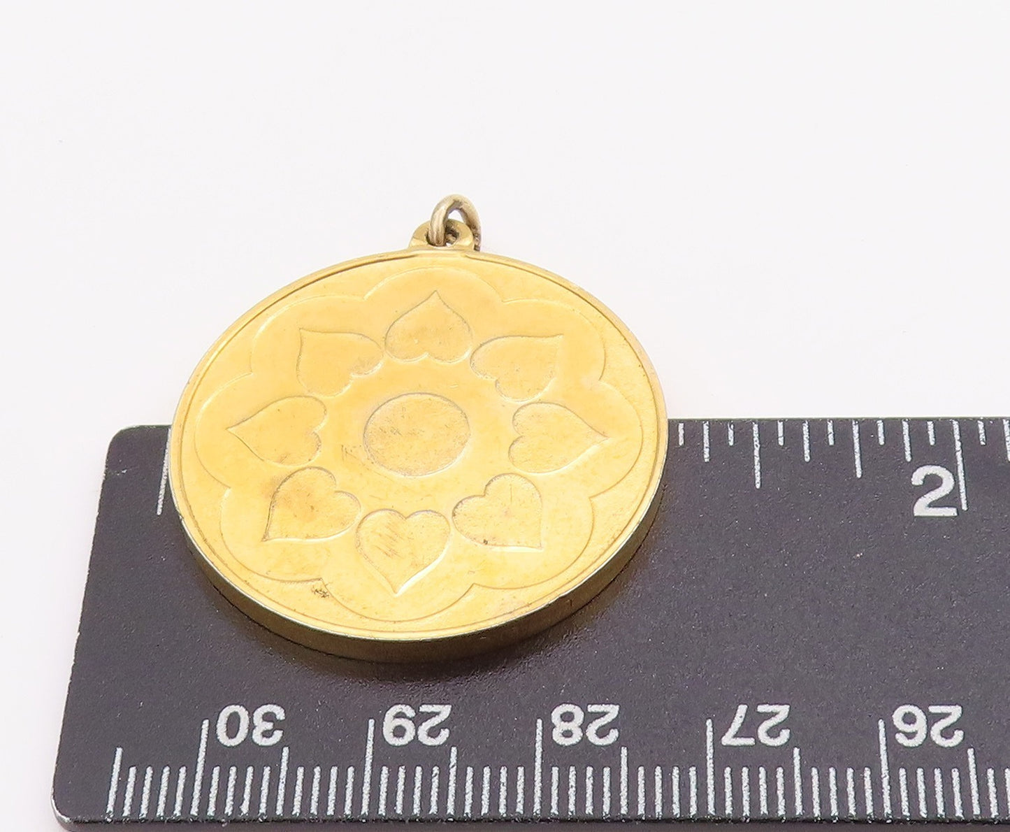 925 Sterling Silver Vintage Pendant Gold Plated Floral Design Medallion  PT24908