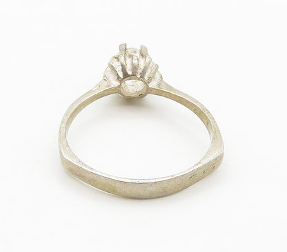 925 Sterling Silver  Prong Set Cubic Zirconia Solitaire Ring Sz 6  RG15522