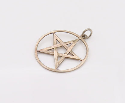 925 Sterling Silver  Vintage Masonic Star Incircle Cutout Pendant  PT22095
