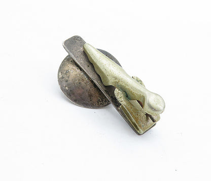 JM 925 Sterling Silver  Vintage Antique Petite Sombrero Motif Tie Clip  TR1241