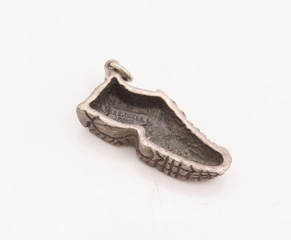 925 Sterling Silver Vintage Pendant BREAKELL 3D Carved Shoe Charm  PT23463