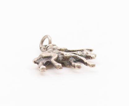 925 Sterling Silver  Vintage Petite Man Riding Horse Pendant  PT15896