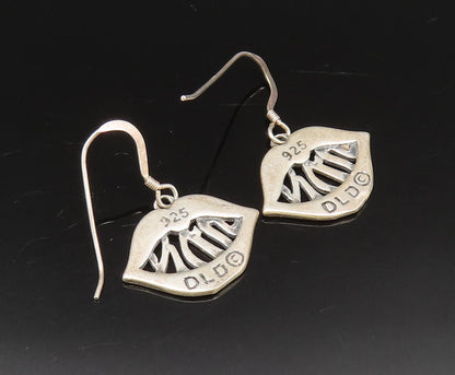 925 Sterling Silver  Vintage Carved Kissy Lips Earrings  EG11851