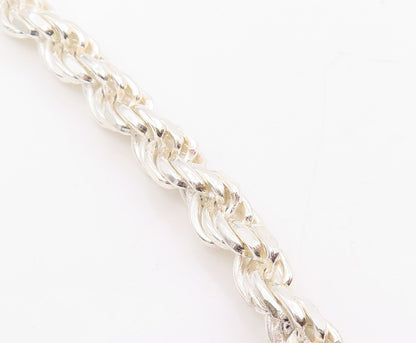 925 Sterling Silver Vintage Necklace Chunky Solid Twisted Rope Braid  NE4747