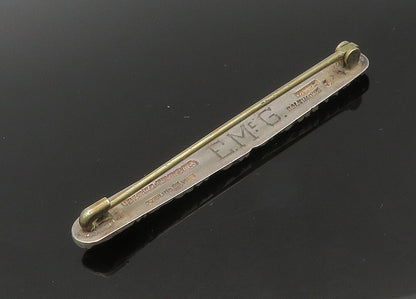 JENKINS 925 Silver  Vintage Antique Floral Pattern Bar Brooch Pin  BP8914