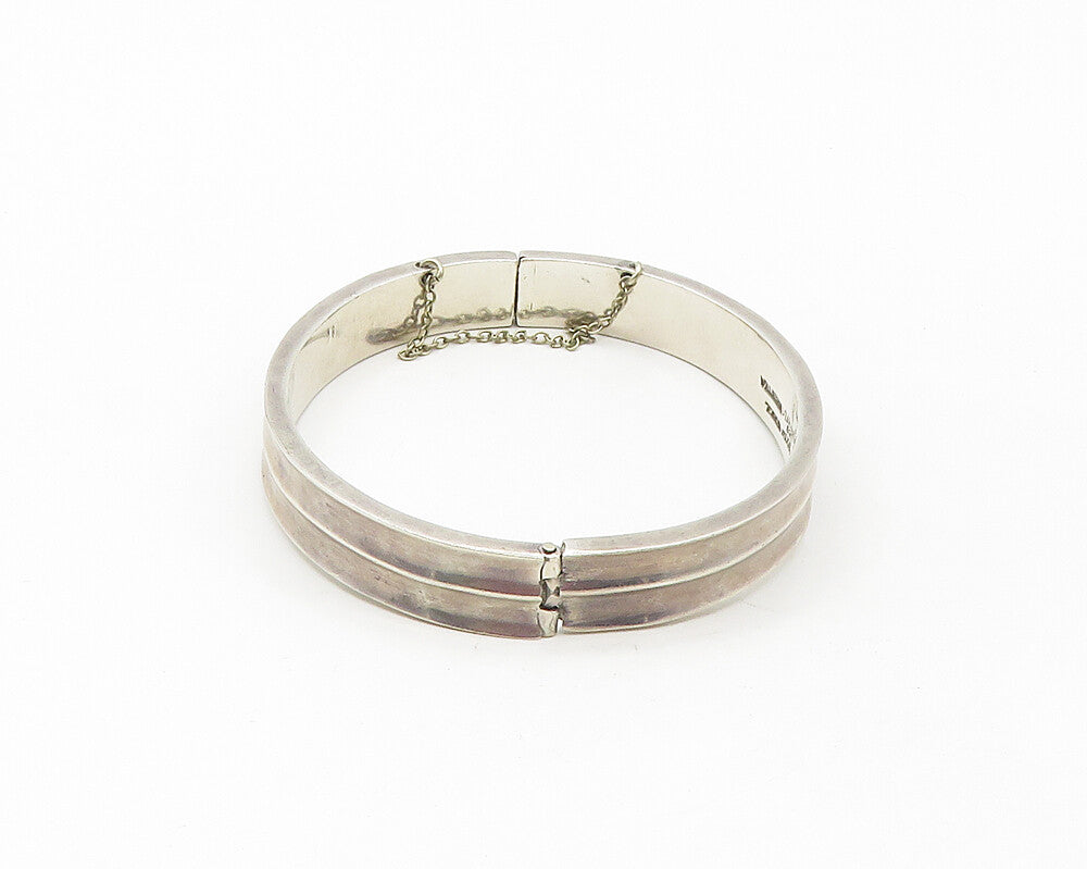 ALFRED VILLASANA MEXICO 925 Sterling Silver Vintage Hinge Bangle Bracelet BT6687