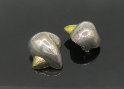 PATRICIA VON MUSULIN 925 Silver & 18K GOLD  Vintage Clip On Earrings  EG10531