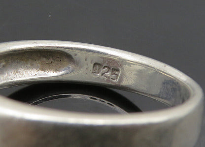 925 Sterling Silver  Vintage Cubic Zirconia Smooth Band Ring Sz 6.5  RG20999