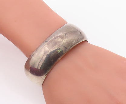 925 Sterling Silver Vintage Bracelet CAROL FELLEY Minimalist Wide Cuff  BT12131