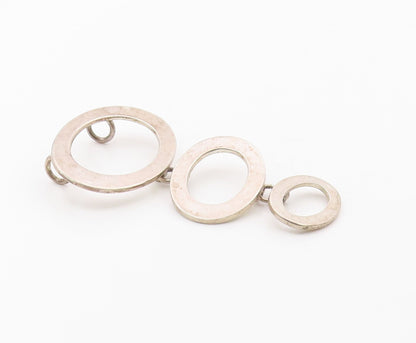 925 Sterling Silver  Vintage Shiny Smooth Graduated Ovals Pendant  PT16587