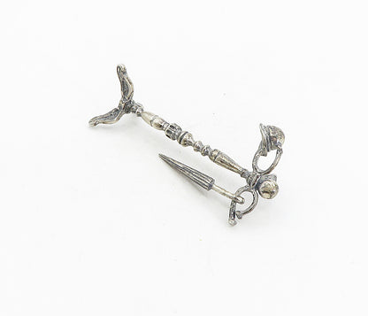 925 Sterling Silver  Vintage Antique Coat Rack With Umbrella & Hat  TR1403