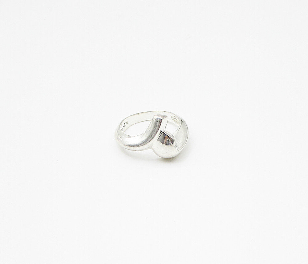 925 Sterling Silver  Smooth Shiny Bypass Band Ring Sz 5  RG2975