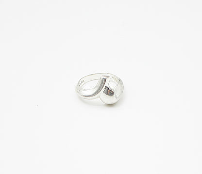 925 Sterling Silver  Smooth Shiny Bypass Band Ring Sz 5  RG2975