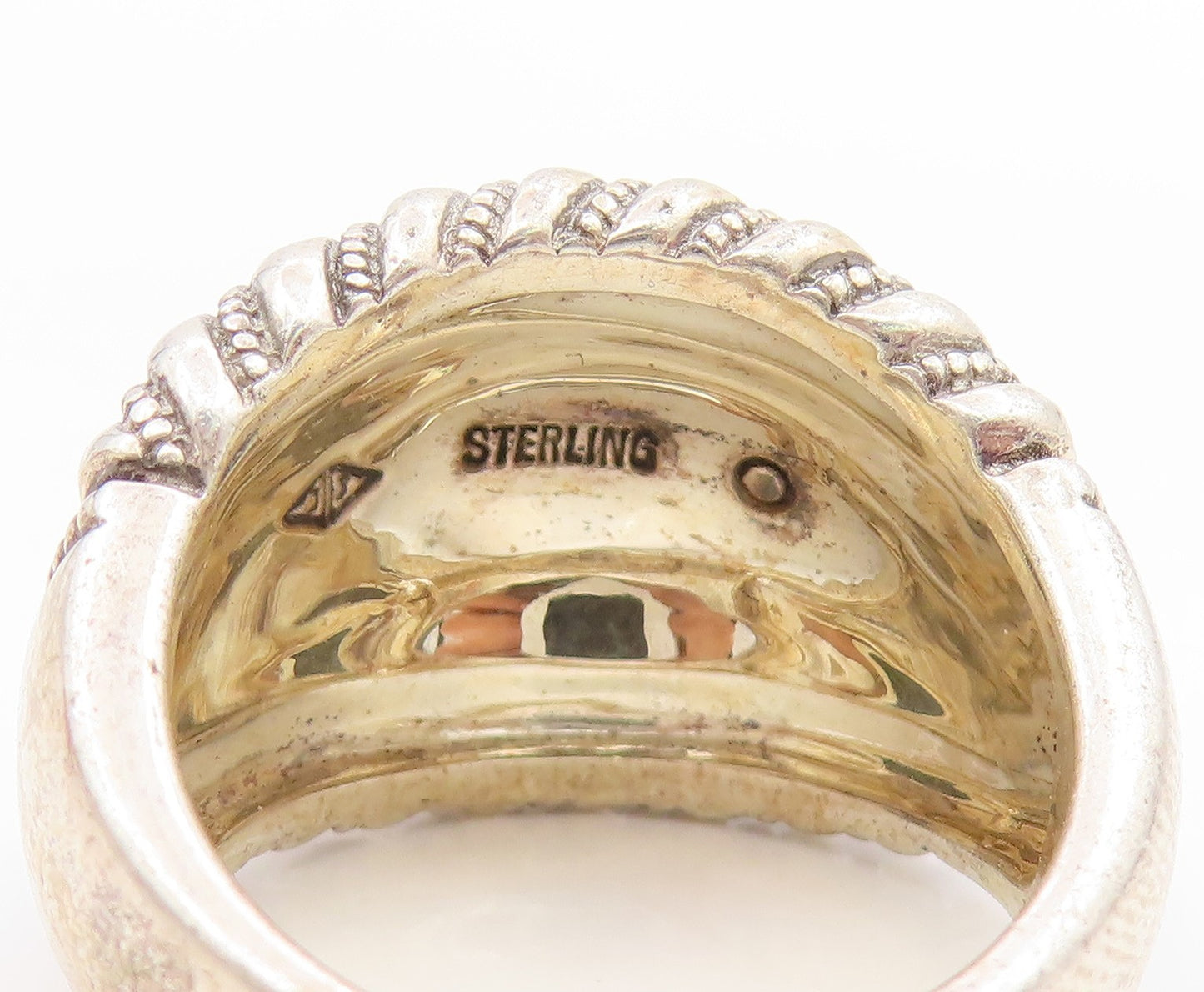 925 Sterling Silver Vintage Ring JUDITH JACK Ribbed Dome Band  Sz 7  RG34689