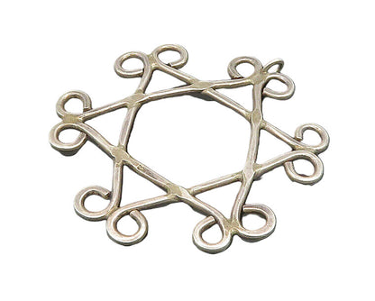 925 Sterling Silver  Vintage Dark Tone Open Design Drop Pendant  PT15763