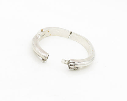 MWS 925 Sterling Silver  Vintage Shiny Bypass Design Bangle Bracelet  BT7029