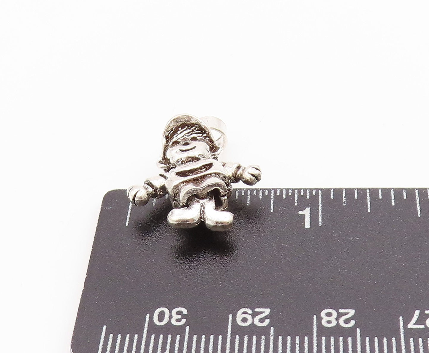 925 Sterling Silver Vintage Pendant Mini Happy Boy Charm Moves  PT24434